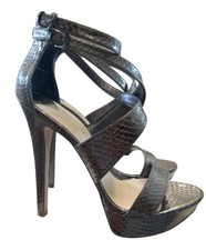 Nine West Henrika Size 9.5 Ankle Heels Sandals Strappy Stiletto High Heel Shoes
