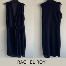Rachel Roy Blue Sleeveless Wrap Dress navy blue 1X plus size 22227
