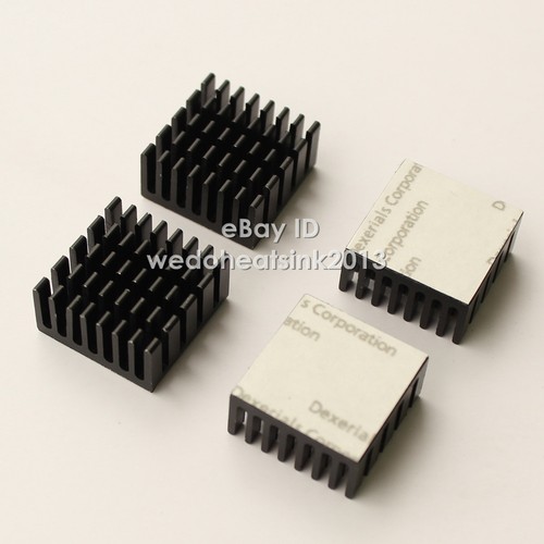 10 sztuk 20x20x10mm czarne anodowane i szczelinowe aluminiowe radiatory z podkładką termiczną - Zdjęcie 4 z 5