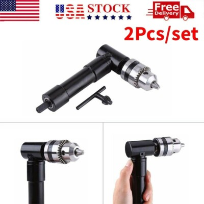 #ad Cordless 90° Right Angle Drill Attachment Adapter Handle Chuck 3 8quot; Keyed Chuck $19.89