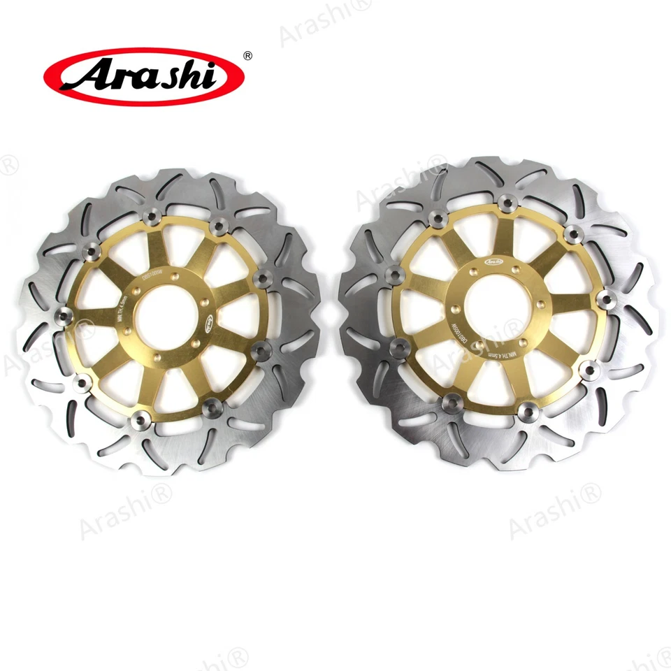 Arashi Front Brake Rotors For Yamaha FJ1200 1988 1989 1990 1991 FJ-1200 Gold - Image 2 of 4