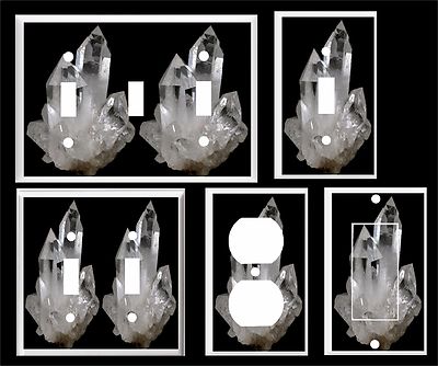 CLEAR QUARTZ CHRYSTALS LIGHT SWITCH COVER PLATE