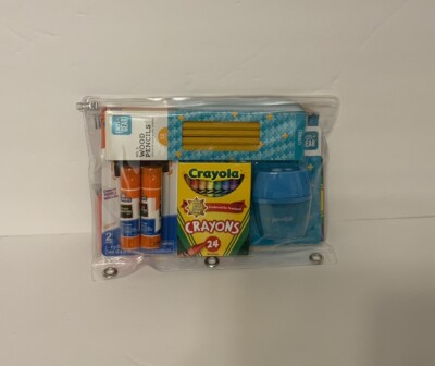Back To School Crayons Glue Pencils Colored Pencils Earsers Sharpener NEW