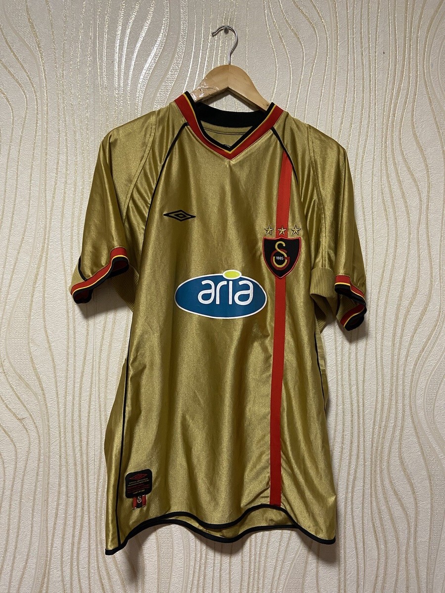 03年製  オリジナルス vtg ゲームシャツ サッカー ゴールド GALATASARAY 2002 2003 FOURTH FOOTBALL SHIRT SOCCER JERSEY sz L MEN