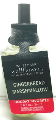 BATH & BODY WORKS GINGERBREAD MARSHMALLOW WALLFLOWERS REFILL .8 FL OZ