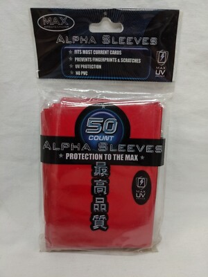 (1) (50) Pack Max Protection Red Standard Size Alpha Sleeves #7050FR
