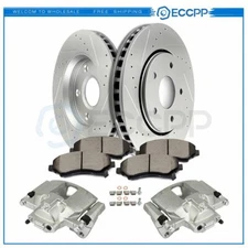 Front Brake Calipers & Rotors & Pads Set 8Pcs For 2008-2016 Dodge Grand Caravan