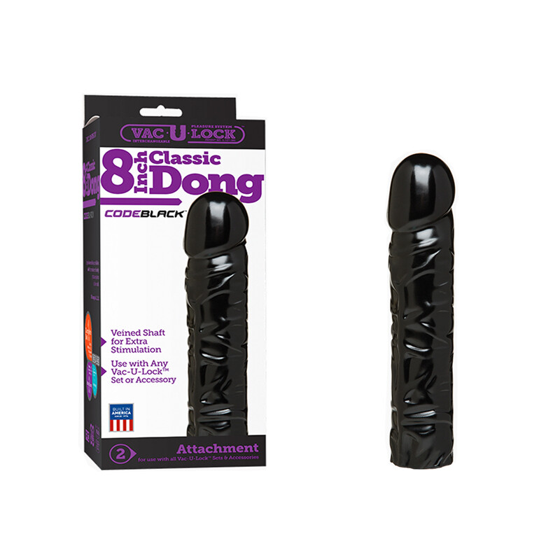 Vac-U-Lock 8 inch Classic Dong CODEBLACK Dildo Attachment Sex Toy | eBay