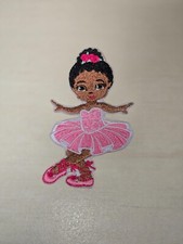Ballerina Girl DIY 3.75 inch Iron on Embroidered Applique Patch