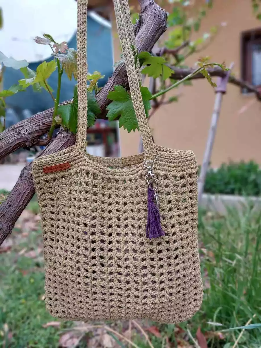 Natural Crochet Tote Bag