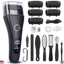 Electric Foot File Callus Remover Kit - 6 Grinding Heads, 3 Speeds, Pedicure