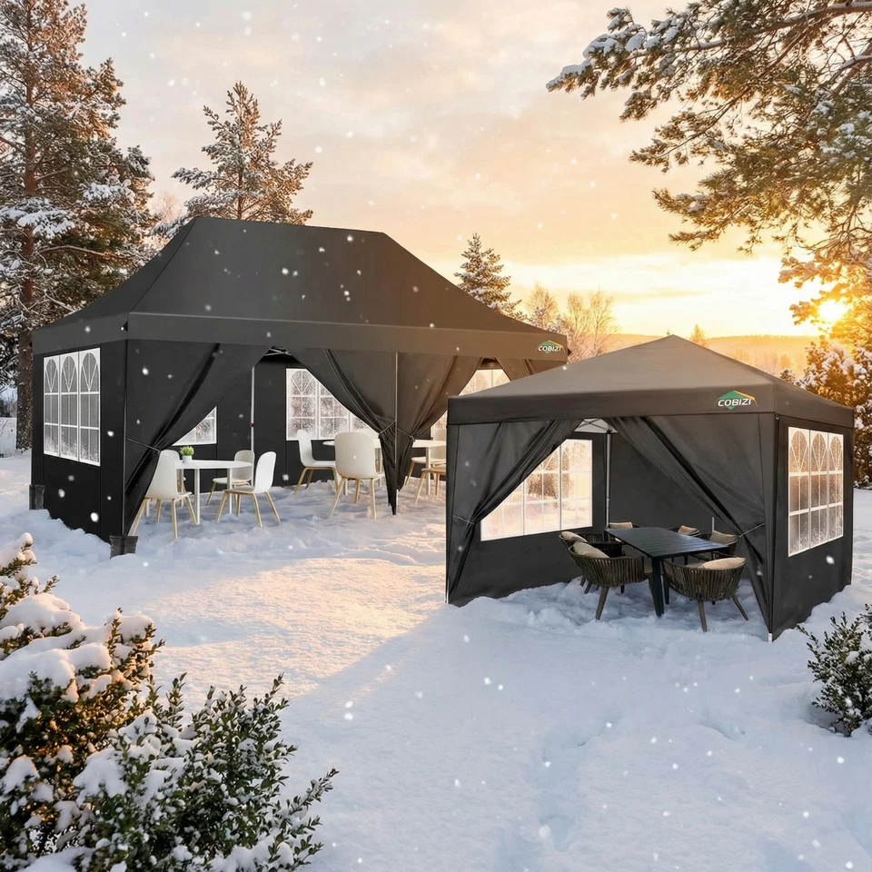 COBIZI Faltpavillon 3x6/3x3m Wasserdicht Winterfest Gartenpavillon Partyzelt mit Tasche