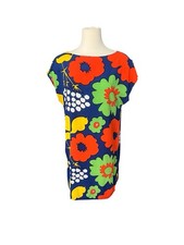 Marimekko Target Floral Multicolor Tunic Mini Dress Sz. S Hippie Beachy Resort