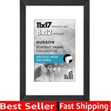 Hudson Collection 11x17 Frame - Durable Shatter-Resistant Glass & Wall Mount