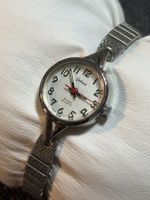 Vintage Elgin Galaxie Silver Tone Quartz Women s Cocktail Watch New Battery