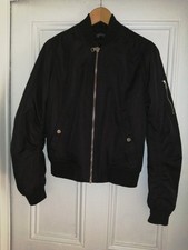 Topshop Black Bomber Jacket UK Size 8
