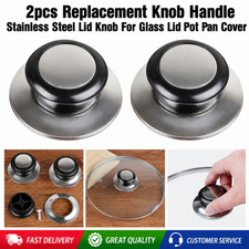 2PCS Stainless Steel Pot Lid Knob Replacement Handle for Glass Pan Lids