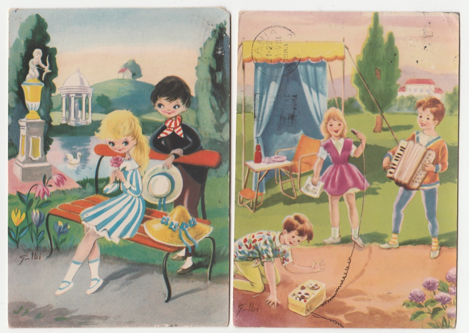 ILLUSTRATORE - ARTIST SIGNED - GALBI - NR. 2 CARTOLINE - VIAGG. -29647-