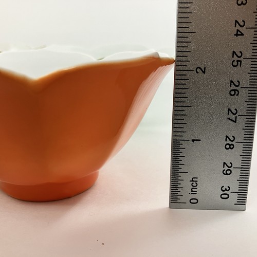 Vintage Lotus Flower Side dish Dessert Bowls Set of 4 Green & Orange Japan - Picture 13 of 13