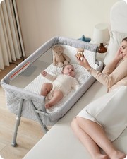 Bassinet Bedside Sleeper for Baby, 2 in 1 Baby Crib for Newborn, Bedside Bass...