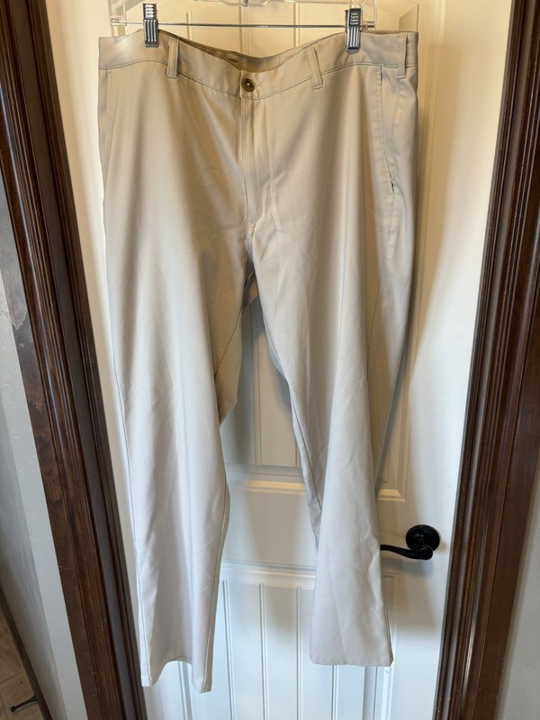 Mizzen Main Pants Mens 38x32L Baron Chino Khaki Performance Athletic Golf Casual