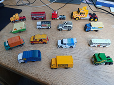 Vintage Diecast Commercial Trucks Lot - Matchbox Majorette Siku Lorries Vans Bus