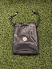 RARE NEW TaylorMade Black Leather Drawstring Valuables Pouch Bag