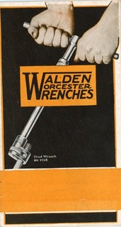 ca 1924 Walden Worcester Wrenches fold out brochure car tools auto