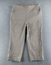 Chico's Women's Capri Pants Size 1 Tan Pull On Straight Stretch High 19.5" Chino