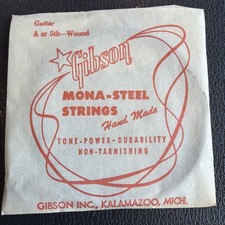 Vintage New Old Stock Gibson Guitar "A” String in Original Package  “MONA-STEEL”