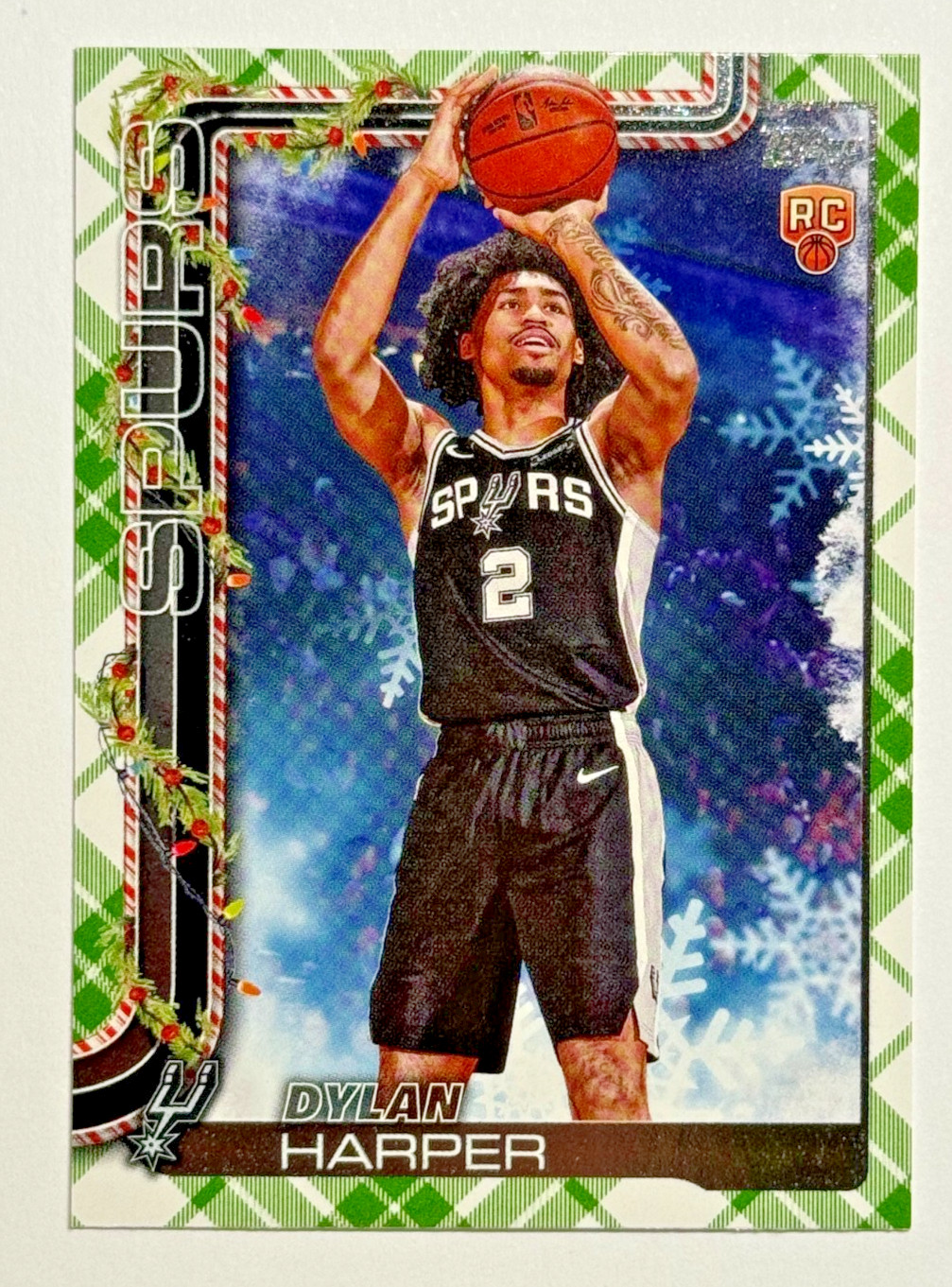 2025-26 Topps Holiday Basketball #H162 DYLAN HARPER RC Plaid Parallel