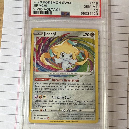 PSA 10 2020 Pokemon TCG SWSH04 Vivid Voltage Jirachi 119/185 Amazing Rare