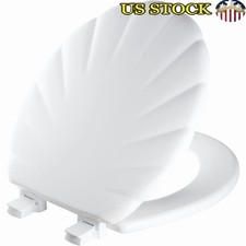Easy Clean Toilet Seat Enameled Wood Durable Shell Design StayTite System New