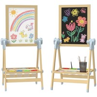 Kinder Staffelei Aus Holz Doppelseitige Whiteboard Und Tafel HöHenverstellbar