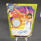 2025-26 Bowman U Best Game Graphs Cam Boozer Yellow Lazer Game Worn Auto 2/75
