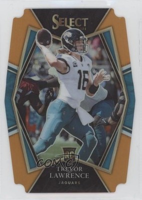 2021 Select Premier Level Orange Prizm Die-Cut Trevor Lawrence Rookie RC 03wt