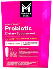 Member's Mark Women's Daily Probiotic Capsules 90 Count EXP 09/2026