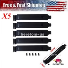 5PCS PCI Slot Covers Blanking Plate with Screws for PC Case Dustproof Black