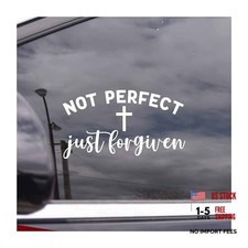 Not Perfect Just Forgiven Cross Decal, Bible UV DTF Transfer Car Decal, Funny