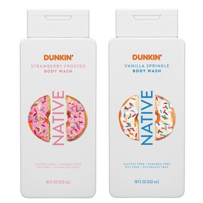 Native X Dunkin Limited Edition Body Wash Strawberry Frosted Blueberry Cobbler
