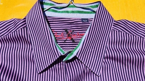 Robert Graham X Purple and Black Striped LS Button-Up Cotton Shirt (Men's XL) - Picture 7 of 10