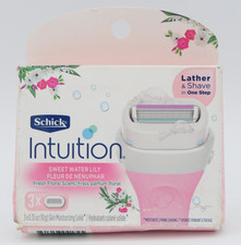 Schick Intuition Sweet Water Lily 4 Blade Razor Cartridge Refill 3 Ct Box