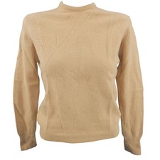 Vintage 50's Garland Dreamspun Wool Knit Sweater Tan Brown Grandmacore XS 3845