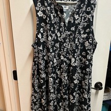 Old Navy women's floral Black and White Sleeveless Dress size XXL/ NWT B4