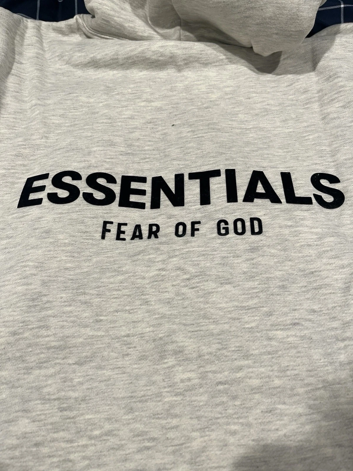 Felpa con cappuccio taglia Large Fear Of God Essentials SS22 farina d'avena leggera nuova etichette autentica