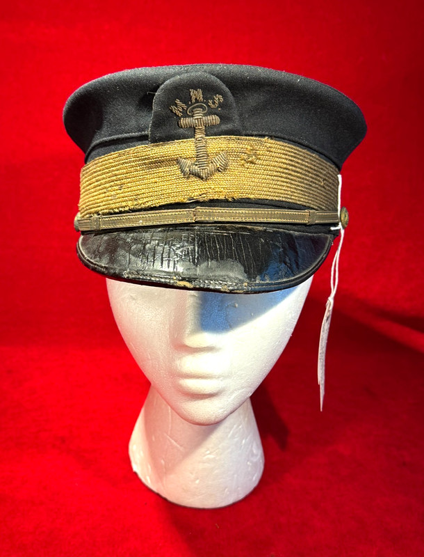 RARE SPAN AMER WAR ERA M 1895 GREAT WHITE FLEET / NAVAL OFFICER CAP / BANNERMAN