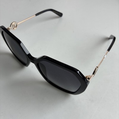 Marc Jacobs Oversized Geometric Round Sunglasses Black/Gold 57-17-135 $210