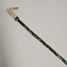 Alter Spazierstock Gehstock  Sammlerstock Wanderstock  Hirschhorn   Abzeichen