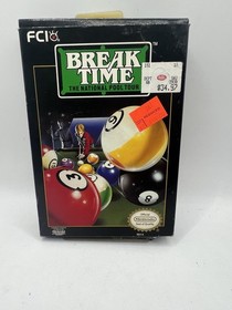 BREAK TIME: THE NATIONAL POOL TOUR NINTENDO NES GAME ~ BOX GAME & MANUAL ~