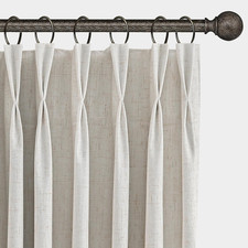 Pinch Pleated Blackout Curtains - 84" Thermal Insulated Cream Drapes Set